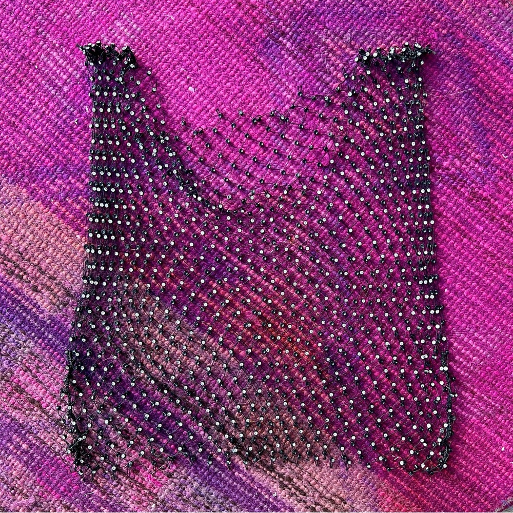 Mesh Rhinestone Cropped Top